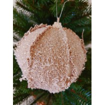 Новорічні кулі з декором із мішковини Ø100мм, ціна за набір 2 шт (SH252)